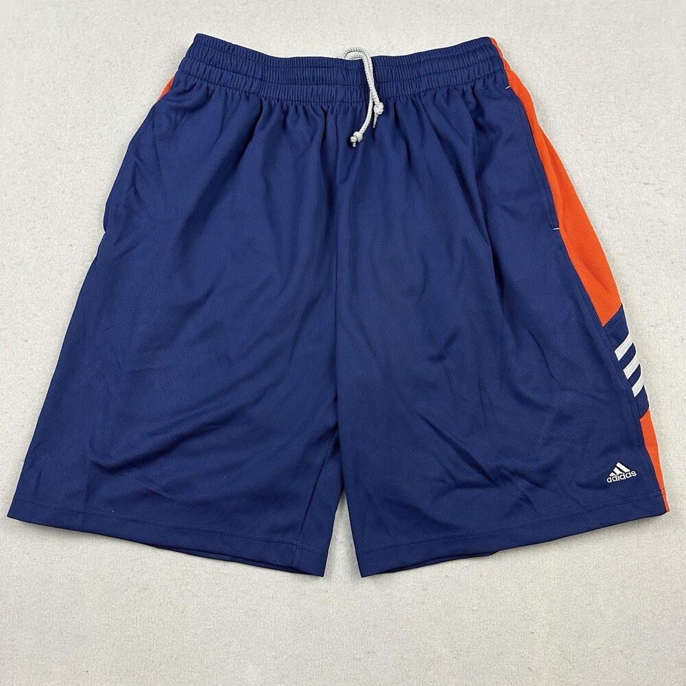 Vintage Adidas Shorts Men Extra Large Navy Blue Orange Athletic Basketball 2001